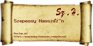 Szepessy Hasszán névjegykártya